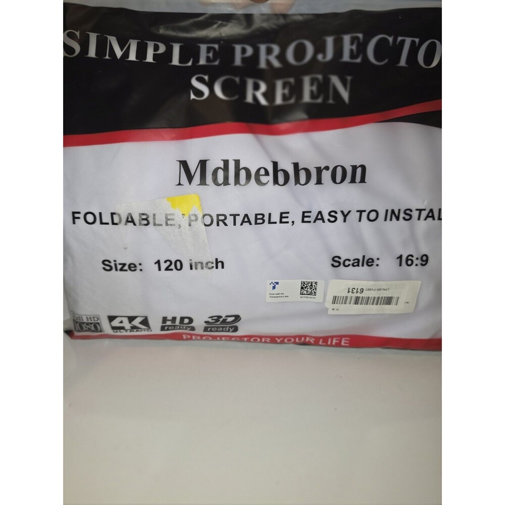 120 inch Simple Projector Screen 16:9 HD Outdoor, Indoor for Home Theatre, New